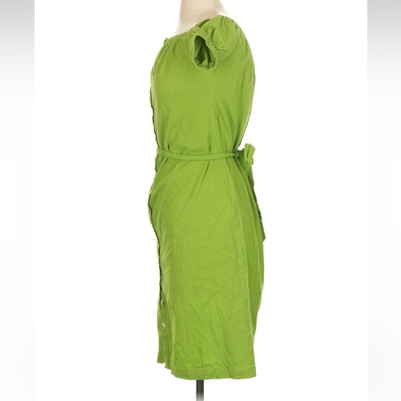L’Academie Callao Green Off-Shoulder Button Down Front Midi Dress Size Small S - Picture 6 of 11